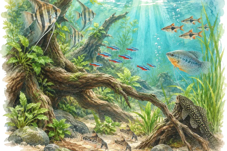 Illustration aquarelle : Aquarium Berlin.