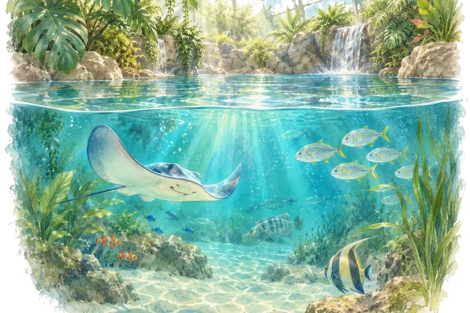 Illustration aquarelle : Bristol Aquarium.