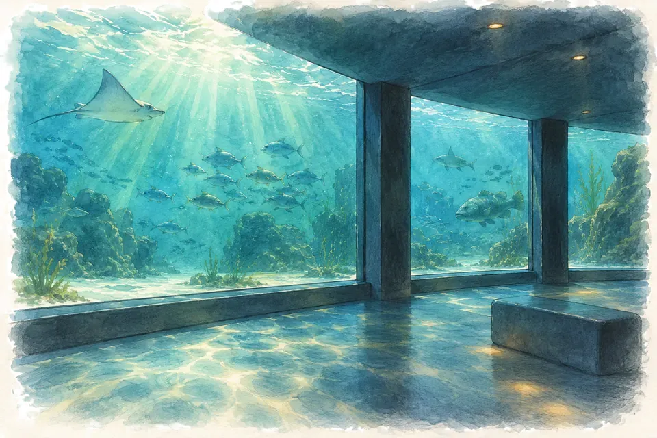 Illustration aquarelle : Aquarium Finisterrae.