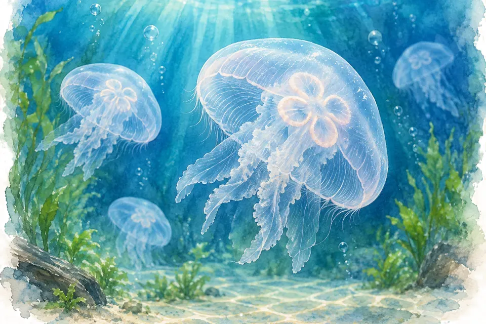 Illustration aquarelle : Aquarium La Rochelle.