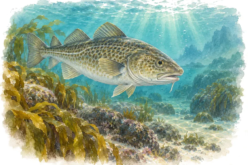 Illustration aquarelle : Aquarium des Lofoten à Kabelvåg.
