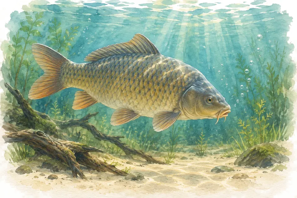 Illustration aquarelle : Aquarium du Périgord Noir.