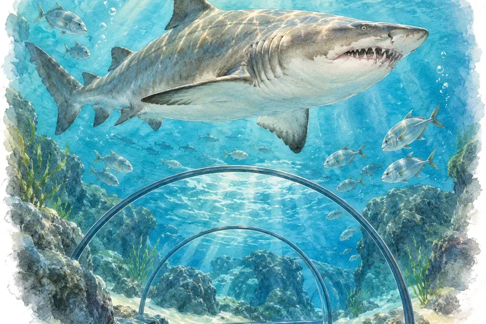 Illustration aquarelle : Aquarium de Saint-Sébastien.