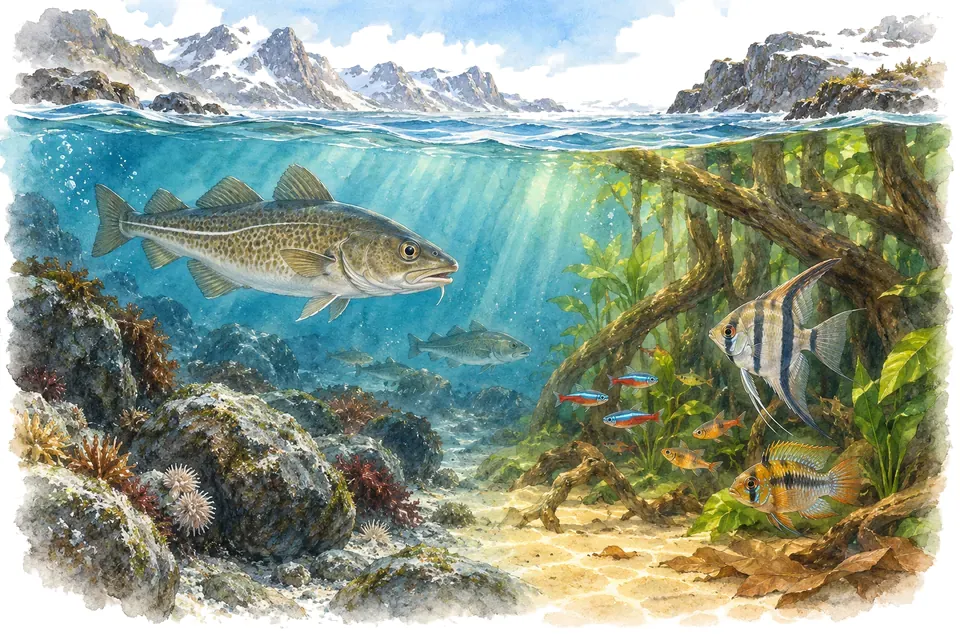 Illustration aquarelle : Den Blå Planet.