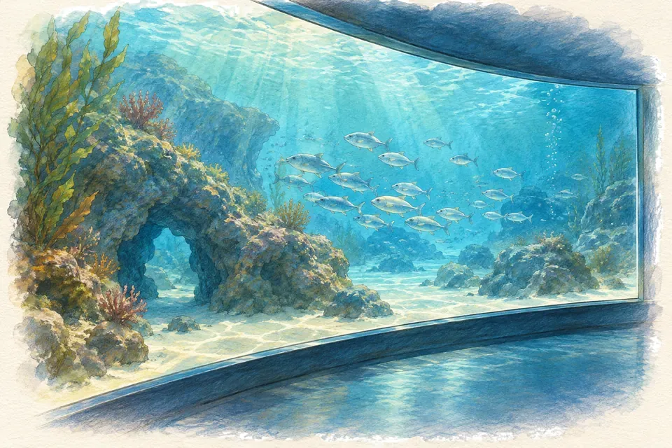 Illustration aquarelle : Grand Aquarium de Saint-Malo.