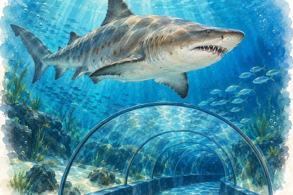 Illustration aquarelle : Oceanogràfic de Valence.