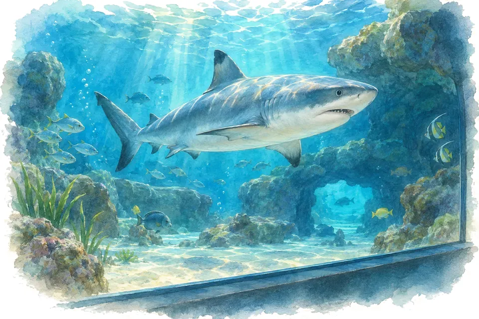 Illustration aquarelle : Palma Aquarium.
