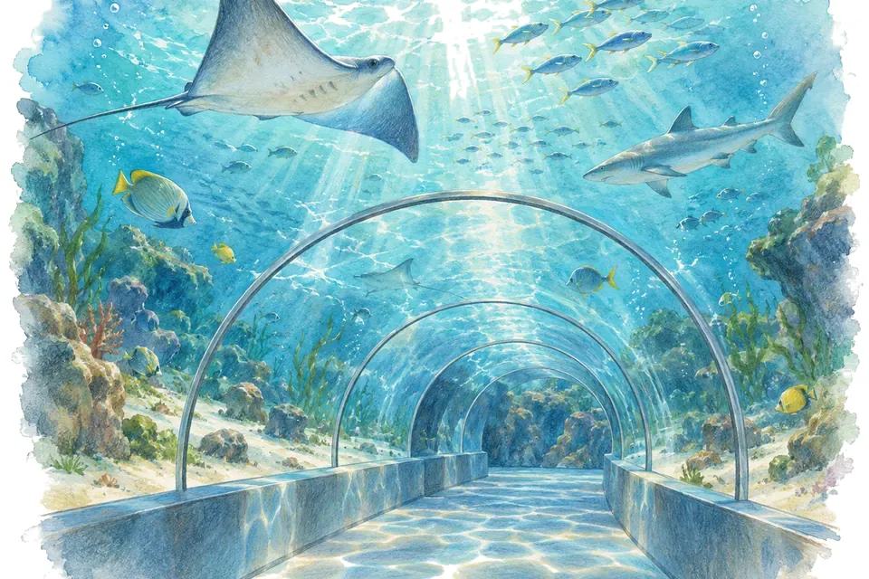 Illustration aquarelle : SEA LIFE Porto.