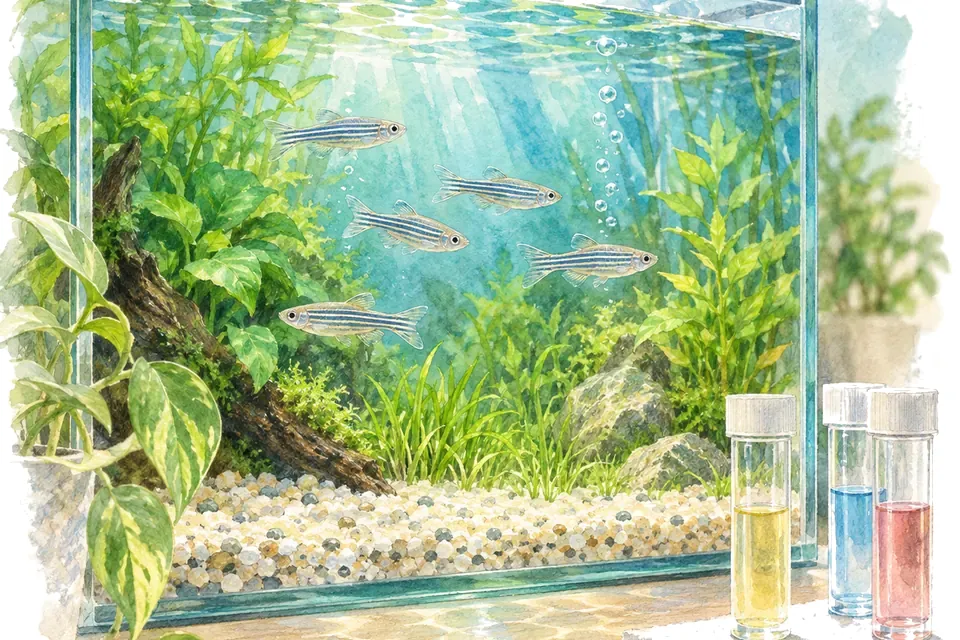 Illustration aquarelle : Comprendre les paramètres de l’eau.