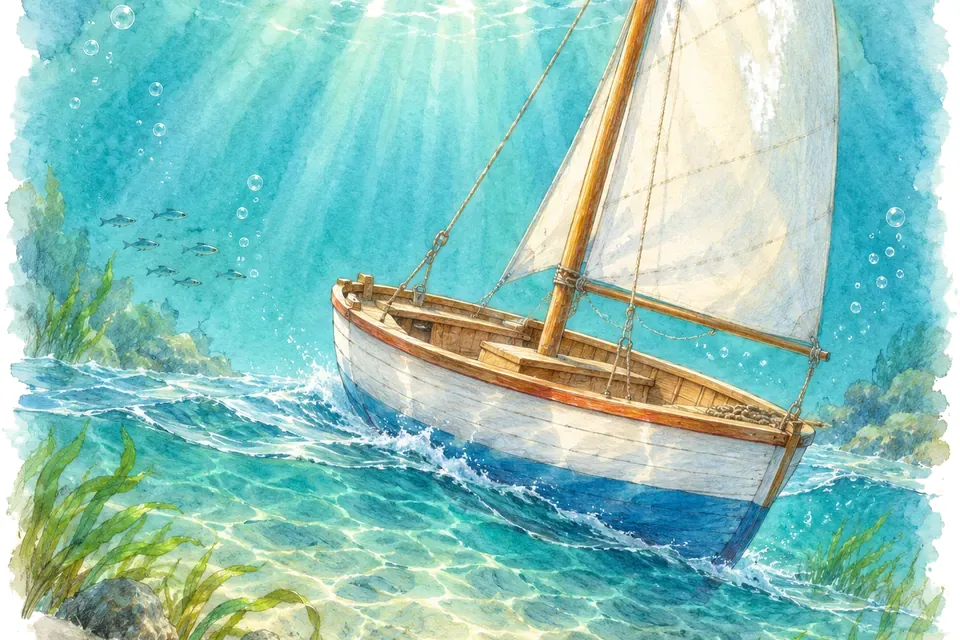 Illustration aquarelle de l'expression « Avoir le pied marin ».