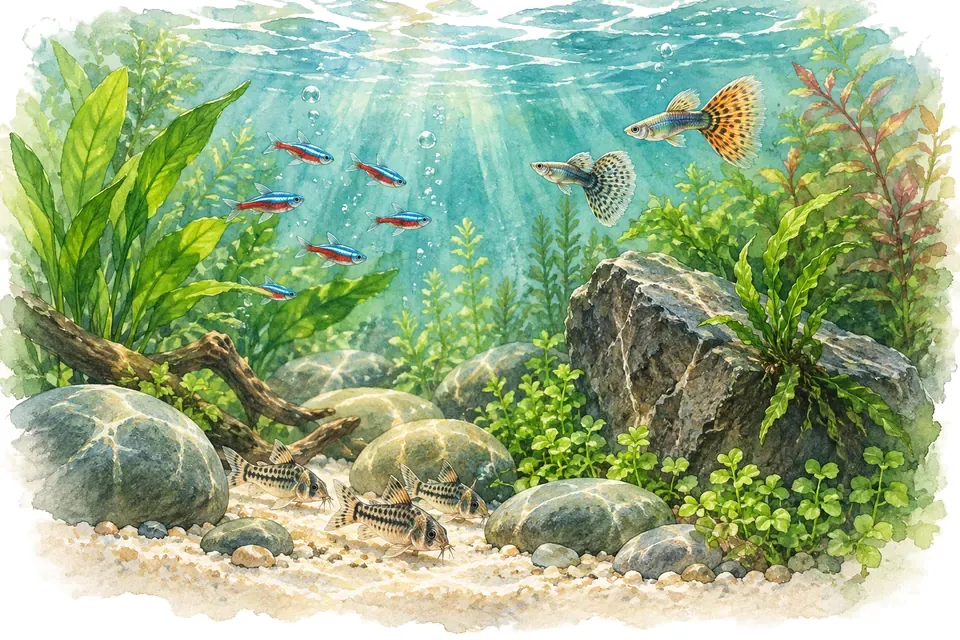 Illustration aquarelle de l'expression « Clair comme de l’eau de roche ».