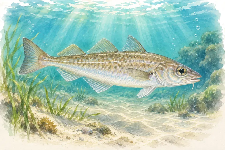Illustration aquarelle de l'expression « Faire des yeux de merlan frit ».