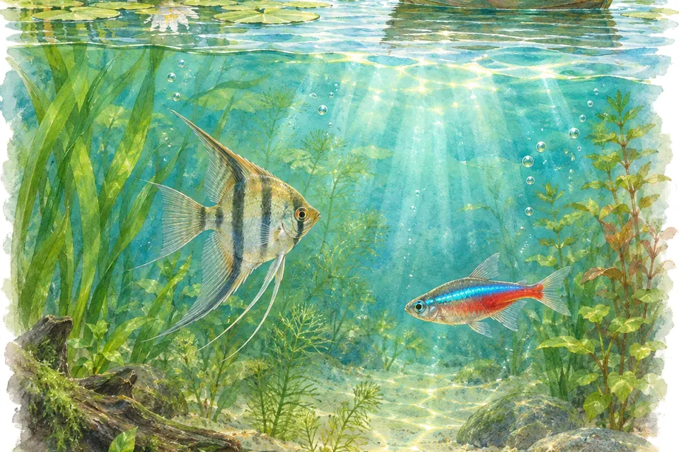 Illustration aquarelle de l'expression « Être dans le même bateau ».