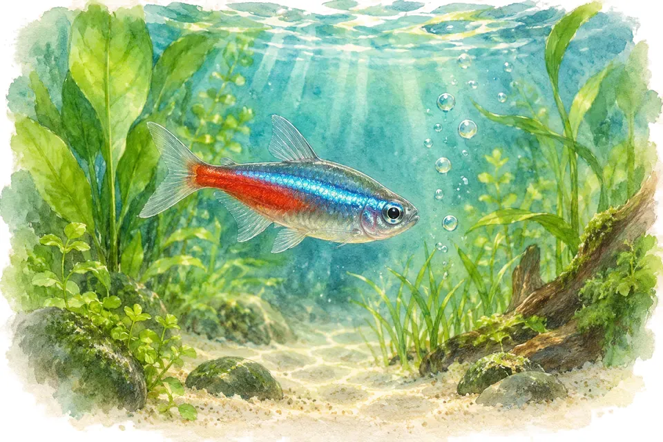 Illustration aquarelle de l'expression « Être sous l’eau ».
