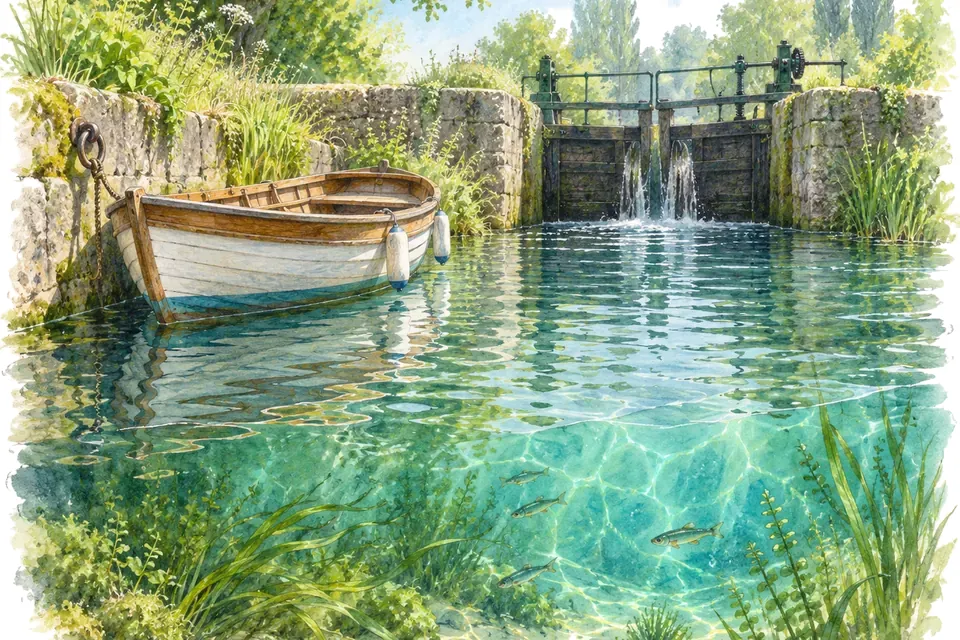 Illustration aquarelle de l'expression « Marin d’eau douce ».