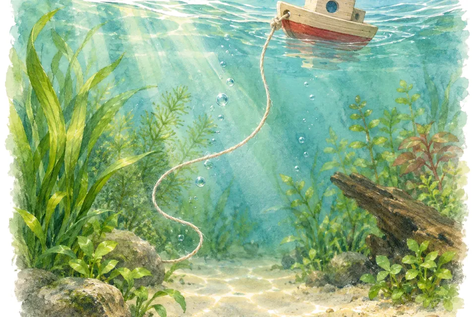 Illustration aquarelle de l'expression « Mener quelqu’un en bateau ».