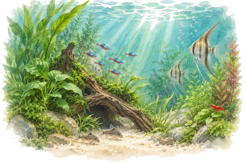 Illustration aquarelle de l'expression « Mettre de l’eau dans son vin ».