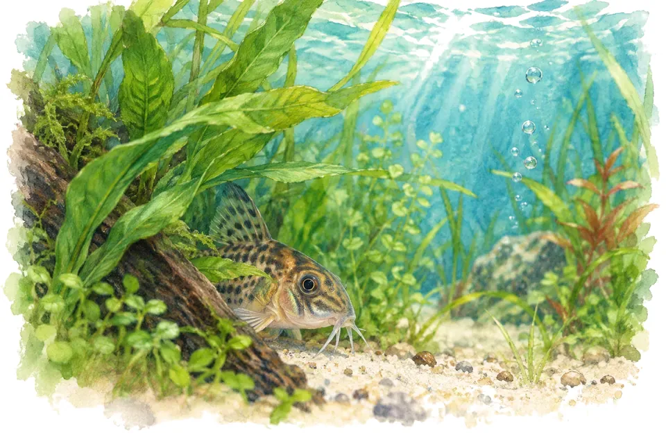 Illustration aquarelle de l'expression « Noyer le poisson ».