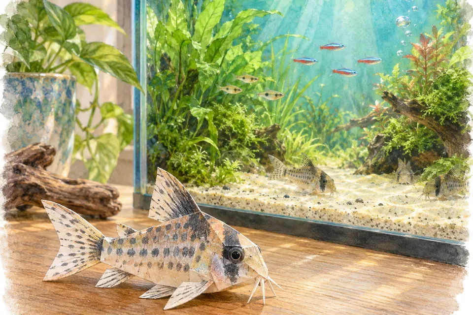 Illustration aquarelle de l'expression « Poisson d’avril ».