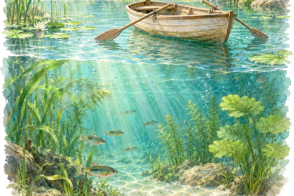Illustration aquarelle de l'expression « Ramer ».