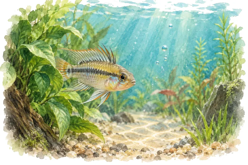 Illustration aquarelle de l'expression « Se jeter à l’eau ».