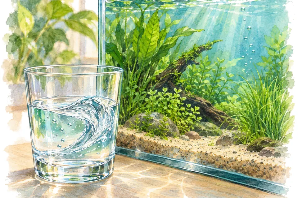 Illustration aquarelle de l'expression « Une tempête dans un verre d’eau ».
