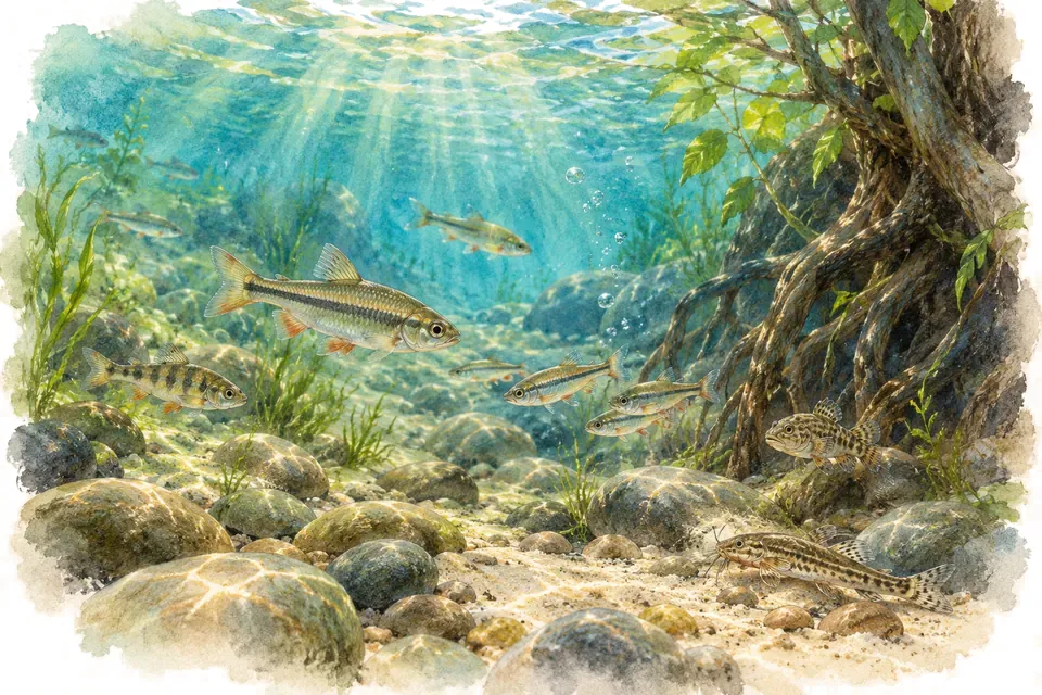 Illustration aquarelle : Journée internationale d’action pour les rivières.
