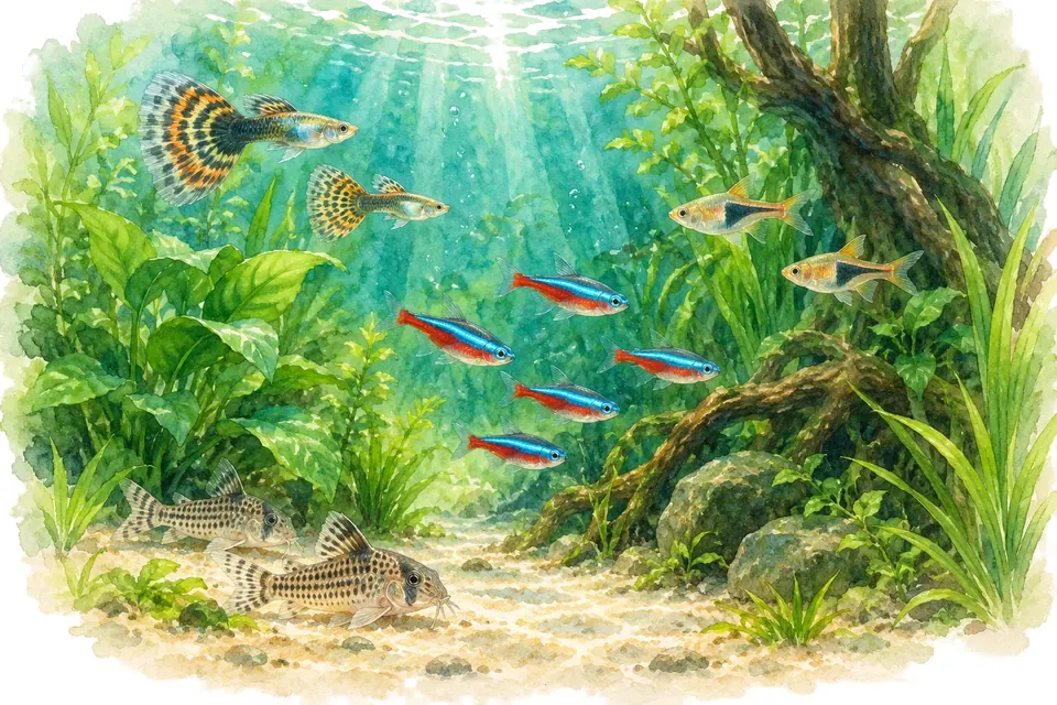 Illustration aquarelle : Journée internationale de lutte contre la pêche illicite, non déclarée et non réglementée.