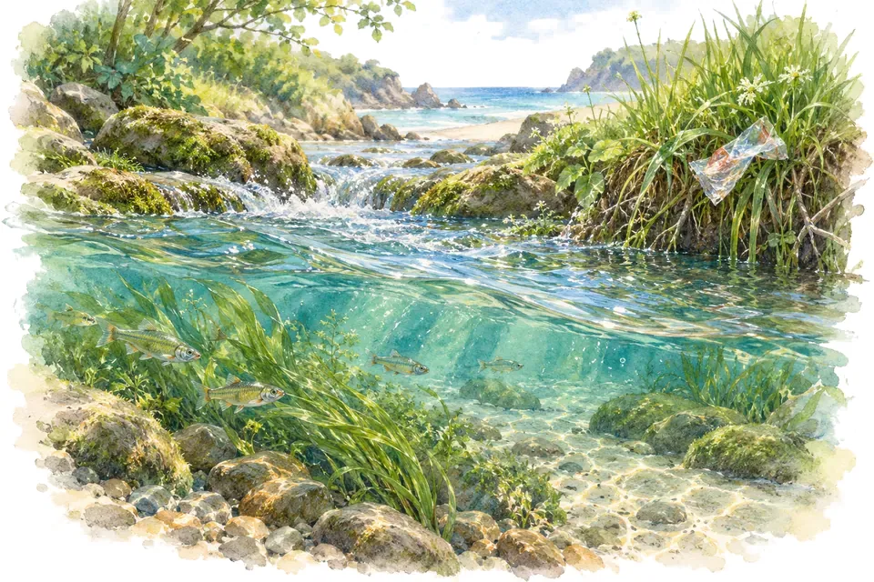 Illustration aquarelle : Journée mondiale de l’océan.