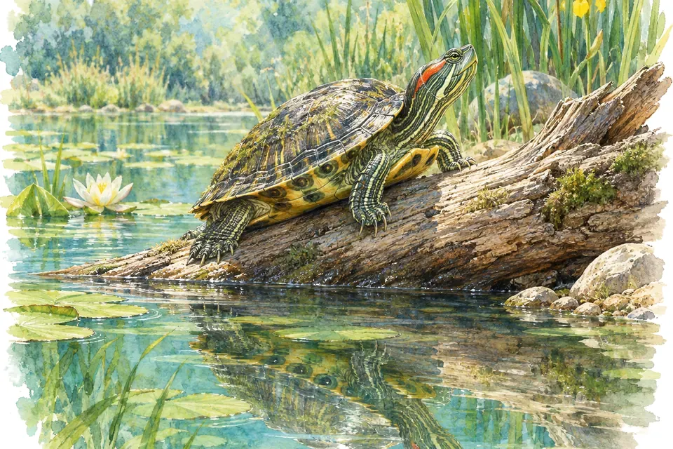 Illustration aquarelle : Journée mondiale des tortues.