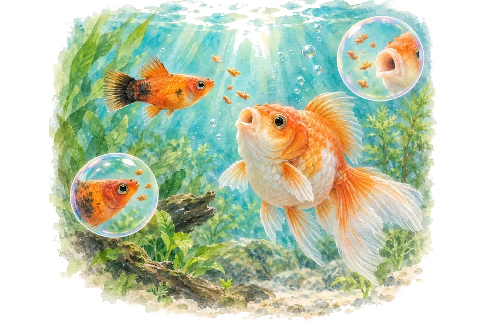 Illustration aquarelle : Noms gourmands pour ses poissons.