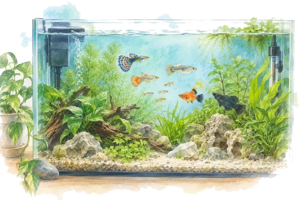 Illustration : Une communauté d’eau dure avec des vivipares.
