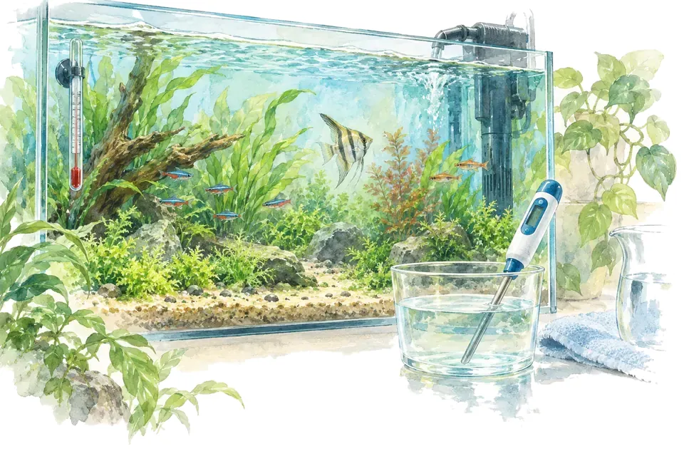 Illustration : Mesurer l’eau et repérer les écarts dans le bac.