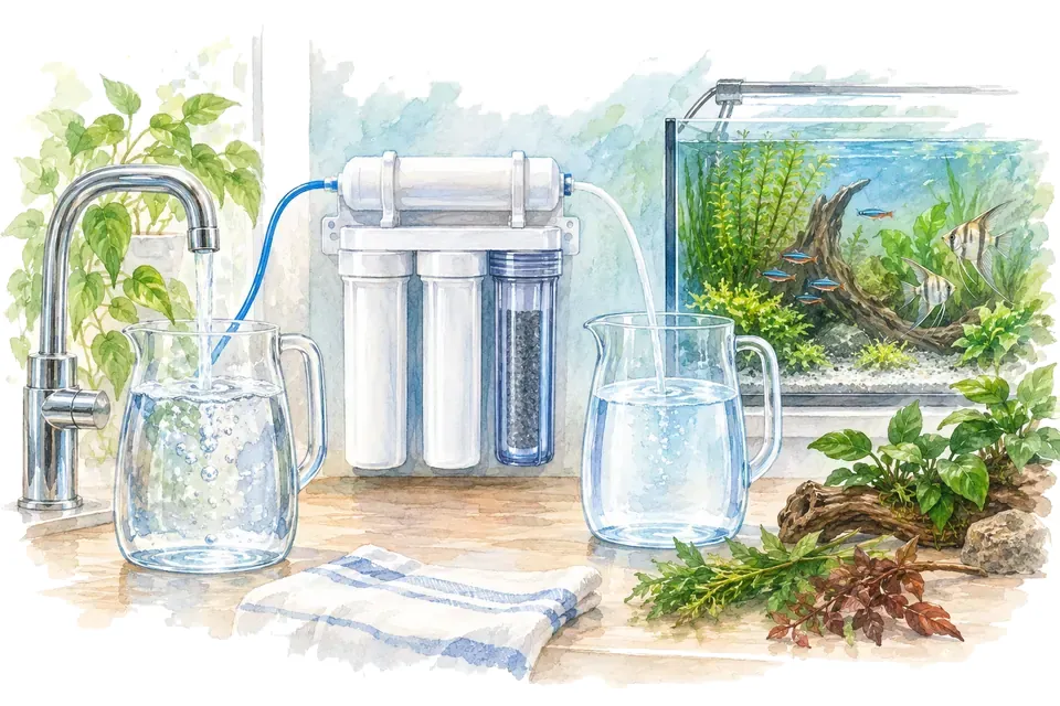 Illustration : L’eau osmosée sert à ajuster la minéralisation.