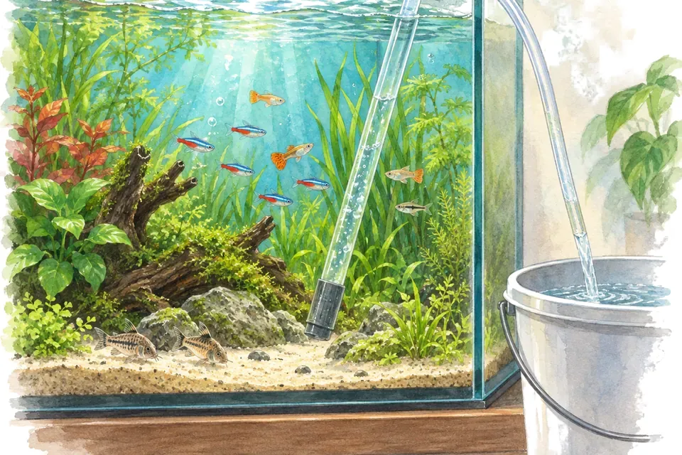 Illustration aquarelle : Que faire lorsque des nitrites sont détectés ?