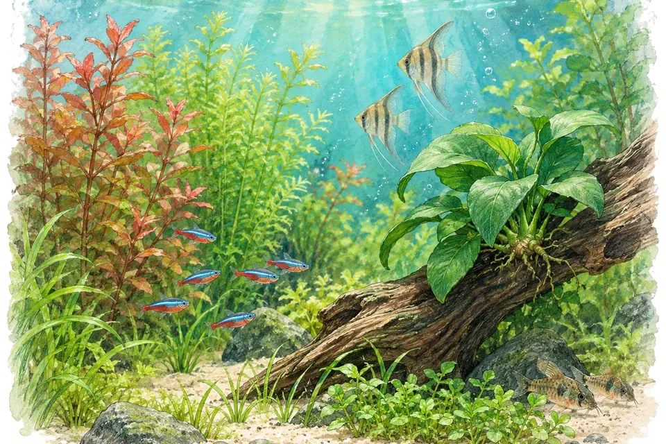 Illustration aquarelle : Tailler les plantes et récupérer les boutures.