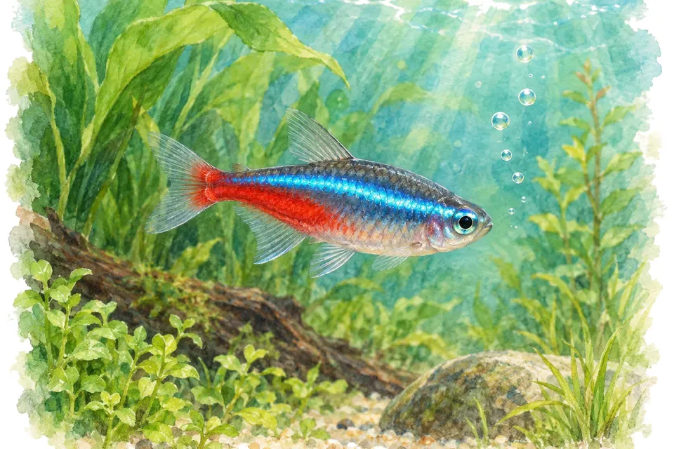 Illustration aquarelle : Pourquoi un poisson peut-il changer de couleur ?