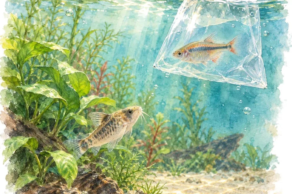 Illustration aquarelle : Pourquoi des poissons meurent-ils peu après leur arrivée ?
