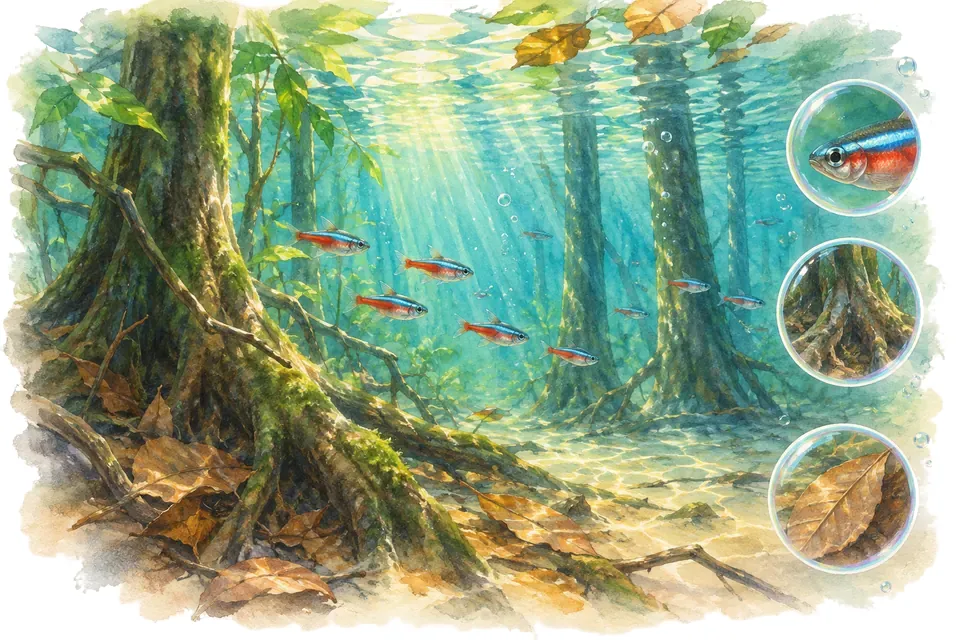 Planche aquarelle : L'Amazonie (pour débuter).
