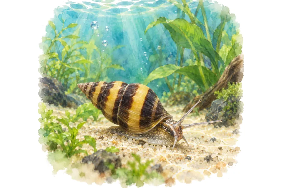 Planche aquarelle : Anentome helena : anticiper un escargot prédateur.