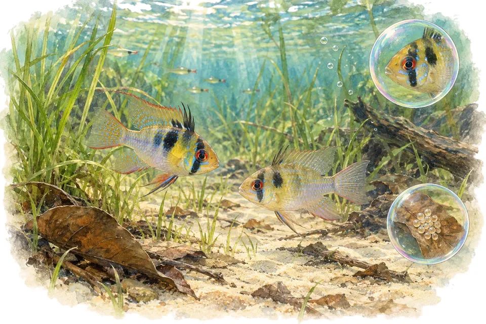Planche aquarelle : bassin de l’Orénoque : choisir un habitat précis.