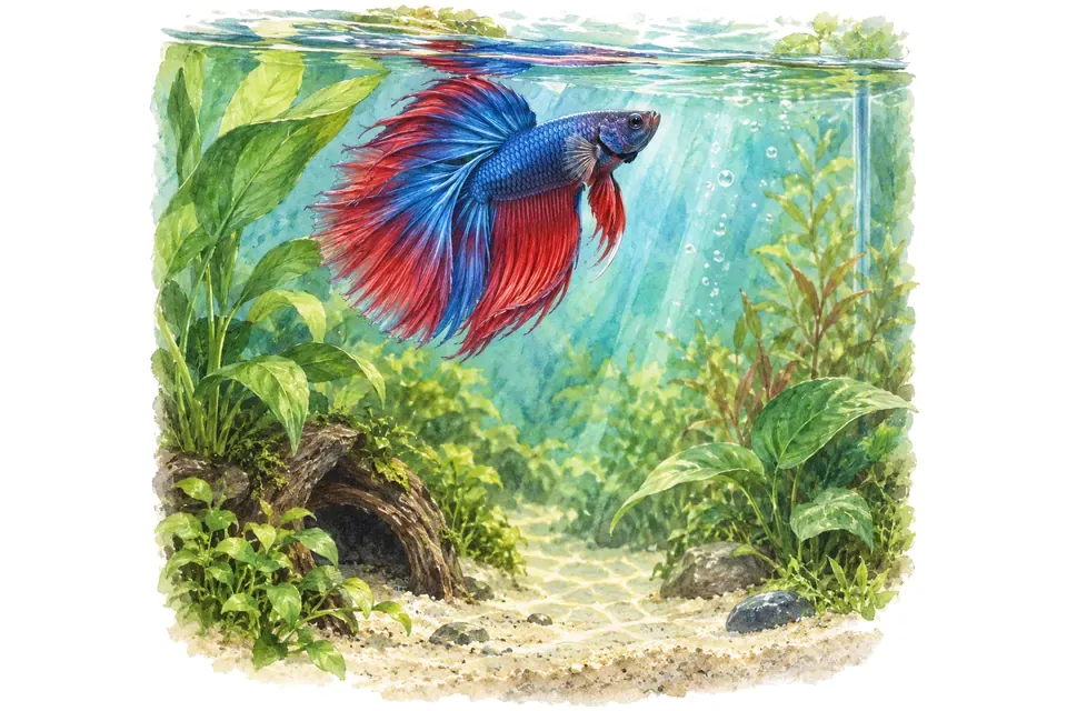Planche aquarelle : Betta splendens : comprendre le combattant.