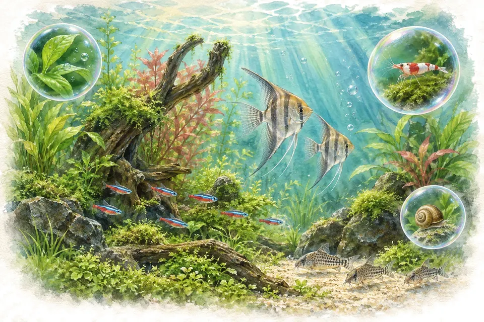 Planche aquarelle : Le bien-être des poissons (niveau confirmé).