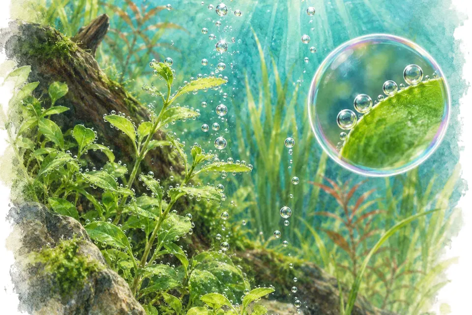 Planche aquarelle : Le CO2 en aquarium (niveau expert).