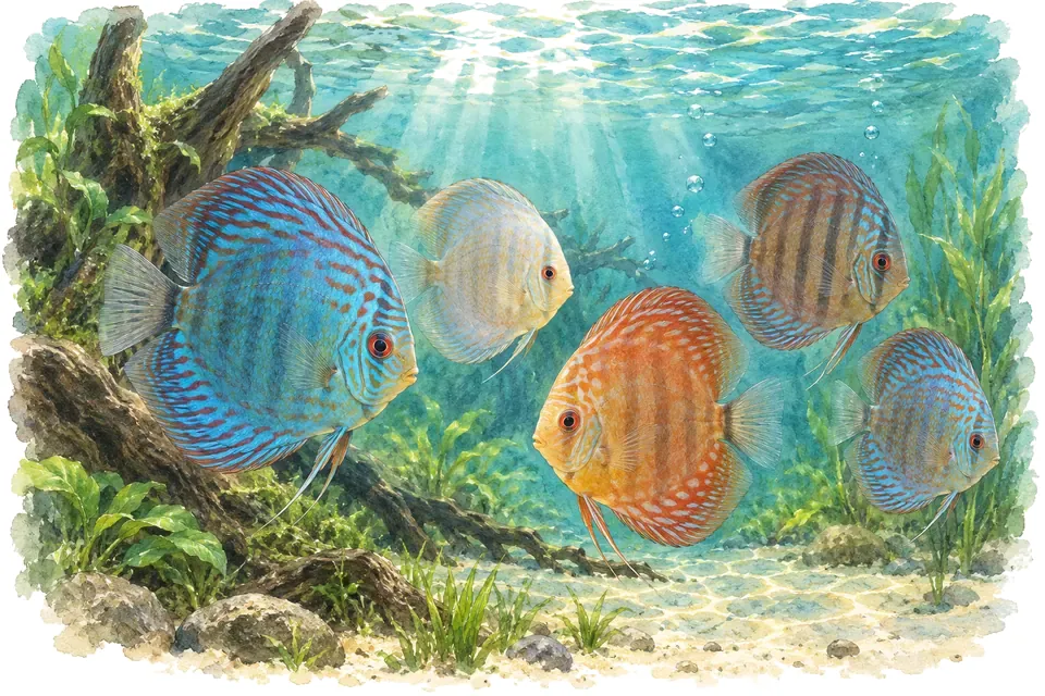 Planche aquarelle : discus : mesurer les exigences de maintenance.
