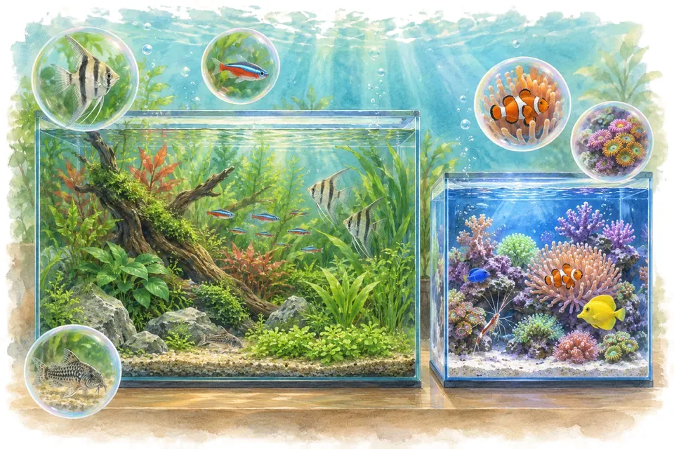 Planche aquarelle du quiz : Quiz : eau douce ou eau de mer ?.
