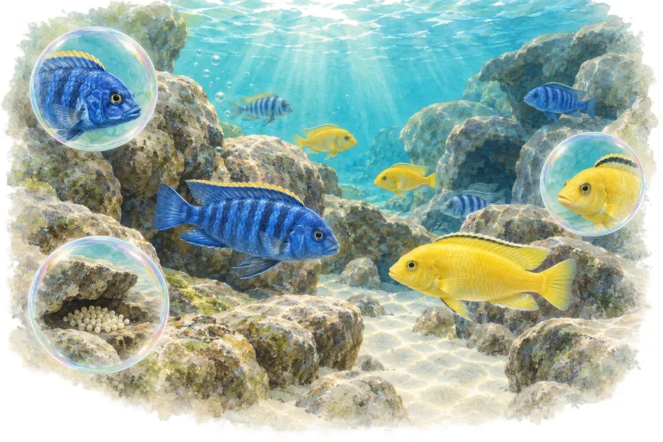 Planche aquarelle du quiz : Les grands lacs africains.