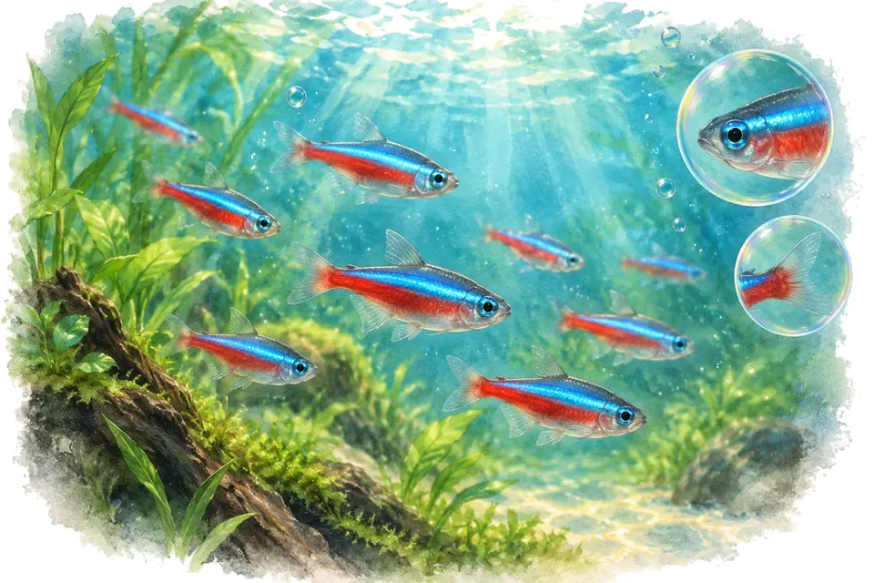 Planche aquarelle : Le néon bleu, pour débuter.