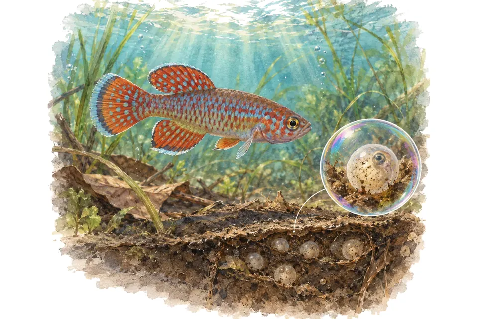 Planche aquarelle : Nothobranchius rachovii : comprendre un killie annuel.