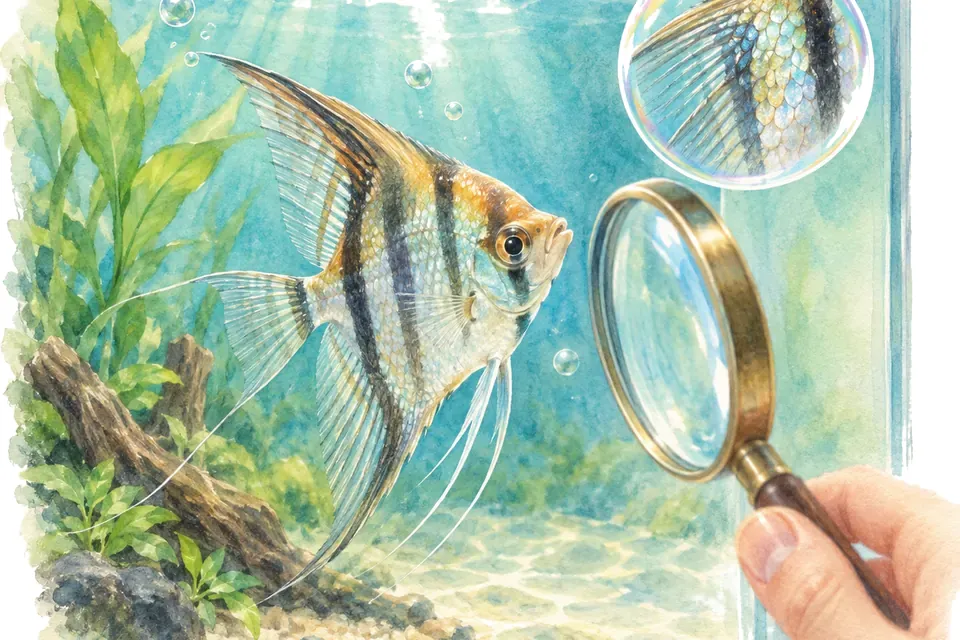 Planche aquarelle : Observer ses poissons (pour débuter).